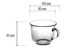Чашка для кави, "Black coffe" 220 мл, прозора