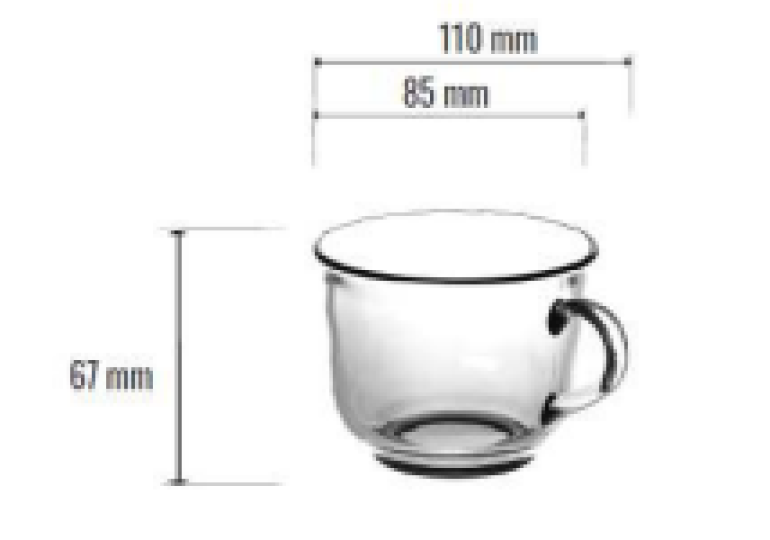 Чашка для кави, "Black coffe" 220 мл, прозора