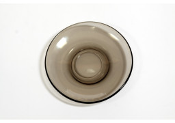 Glass saucer 14 cm, smoked