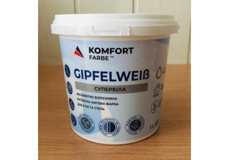 Фарба акрилова КОМФОРТ КОЛІР СУПЕРБІЛА "Gipfelweiß"